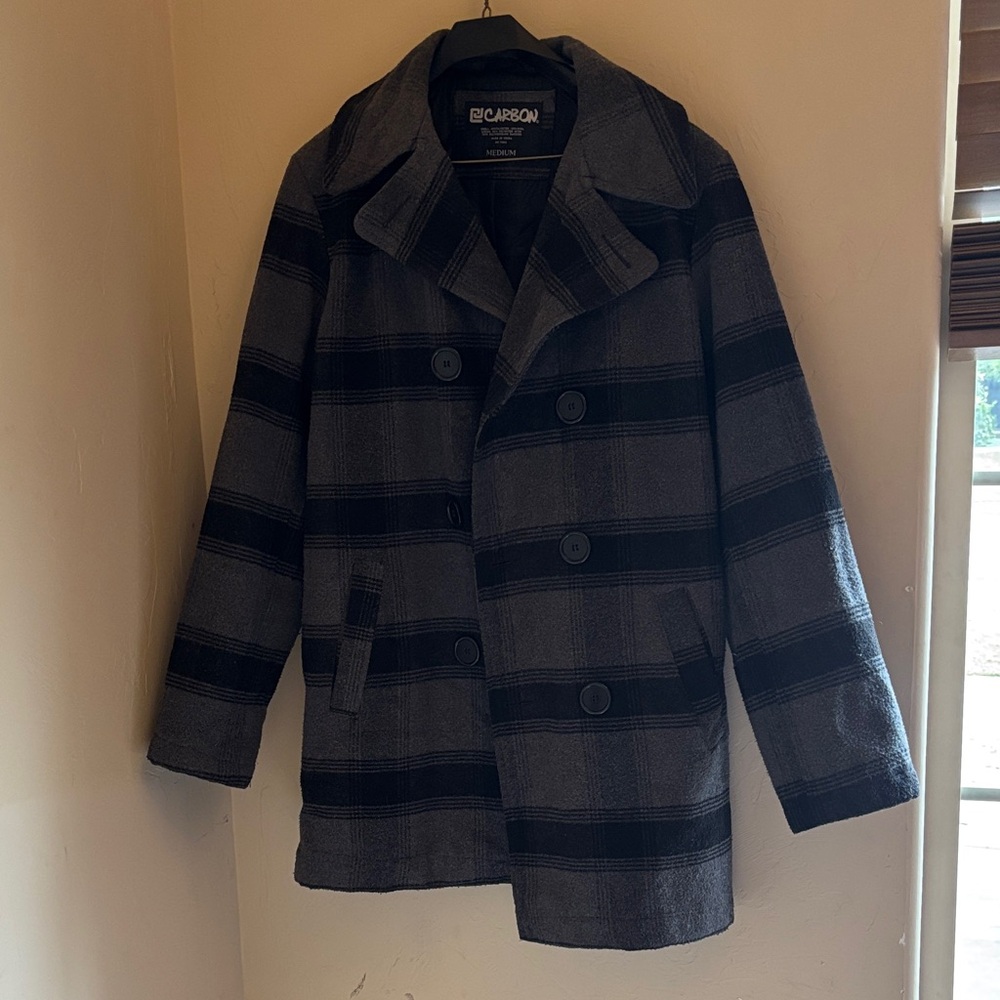 Carbon Wool Blend Pea Coat! Size medium